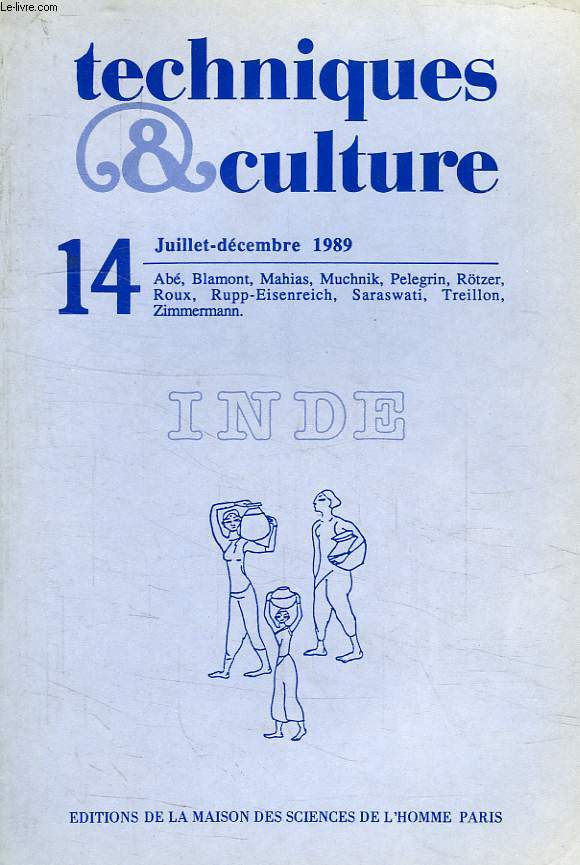 TECHNIQUES & CULTURE, N 14, JUILLET-DEC 1989, INDE