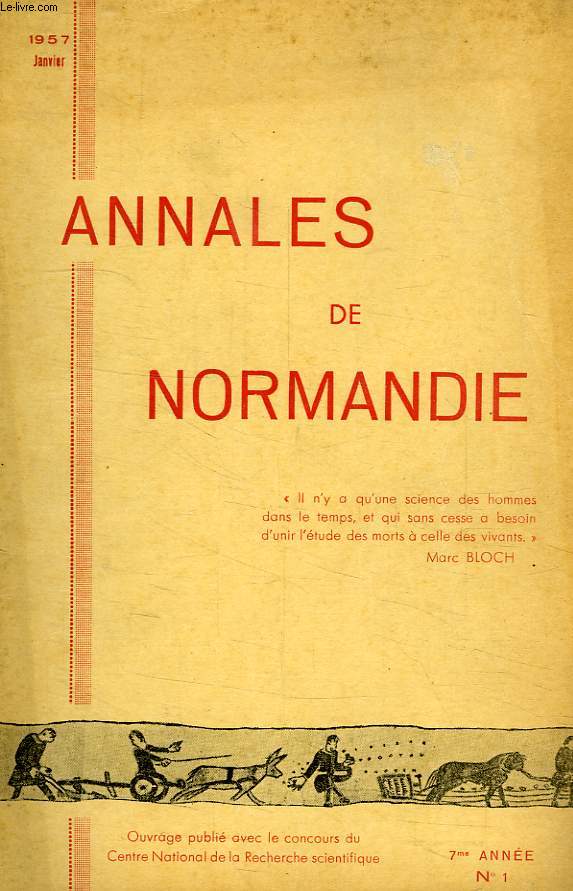 ANNALES DE NORMANDIE, 7e ANNEE, N 1, JAN. 1957