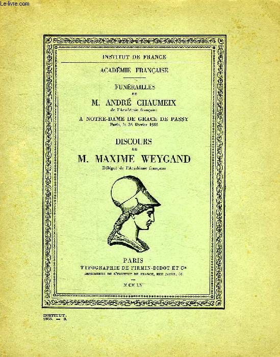 FUNERAILLES DE M. ANDRE CHAUMEIX, A NOTRE-DAME DE PASSY, DISCOURS