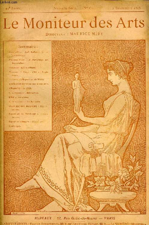 LE MONITEUR DES ARTS, 44e ANNEE, NOUVELLE SERIE, N 60, 2 DEC. 1898