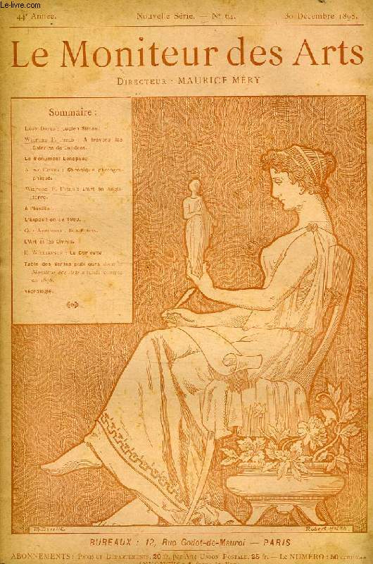LE MONITEUR DES ARTS, 44e ANNEE, NOUVELLE SERIE, N 64, 30 DEC. 1898