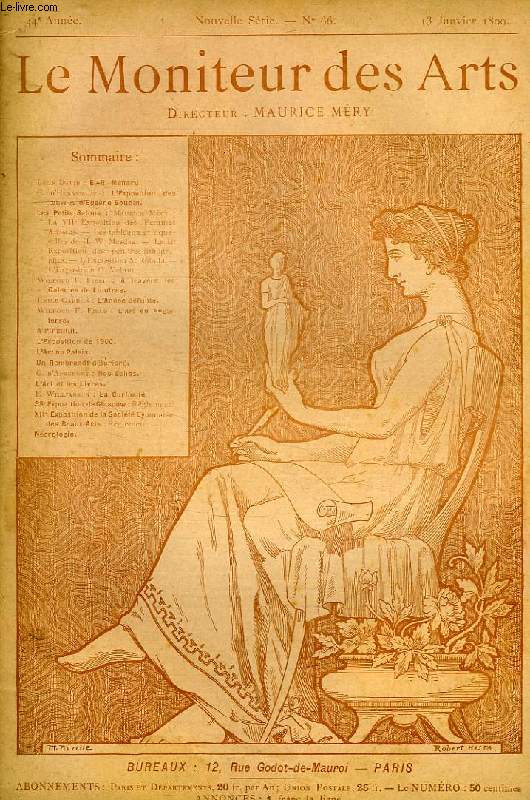 LE MONITEUR DES ARTS, 44e ANNEE, NOUVELLE SERIE, N 66, 13 JAN. 1899