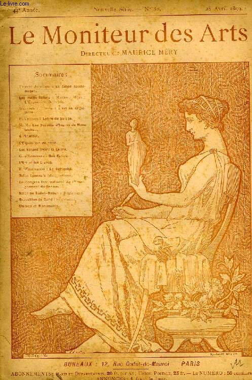 LE MONITEUR DES ARTS, 44e ANNEE, NOUVELLE SERIE, N 81, 28 AVRIL 1899