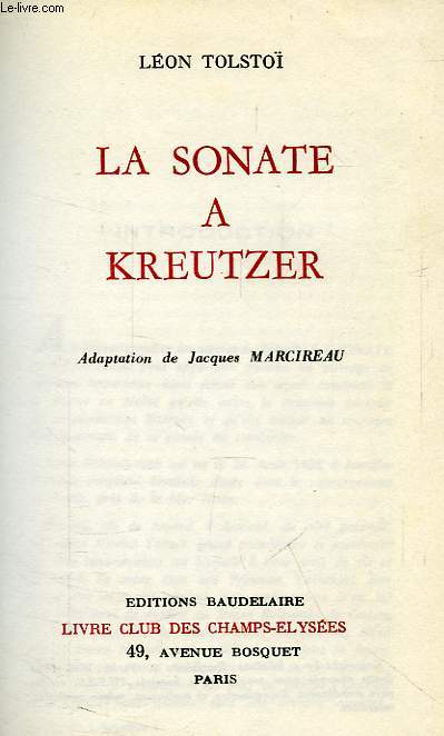 LA SONATE A KREUTZER