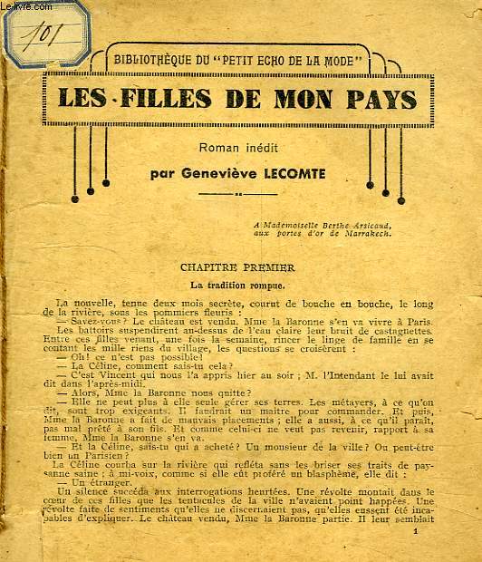 LES FILLES DE MON PAYS / FANETTE / L'OREILLE D'OURS
