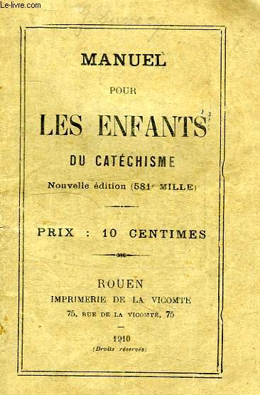 MANUEL POUR LES ENFANTS DU CATECHISME