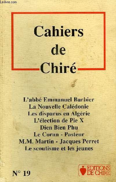 CAHIERS DE CHIRE, N 19