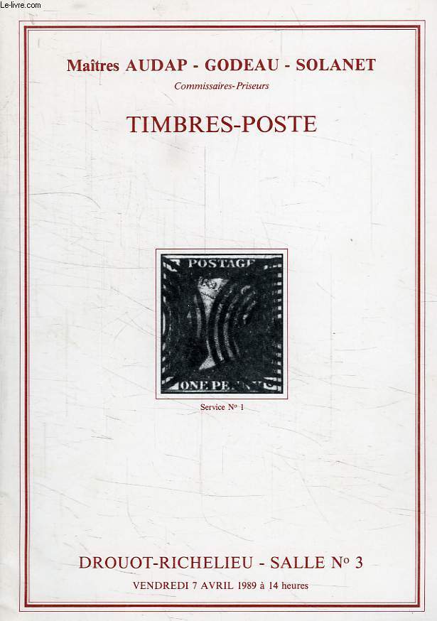 TIMBRES-POSTE, DROUOT-RICHELIEU, 7 AVRIL 1989