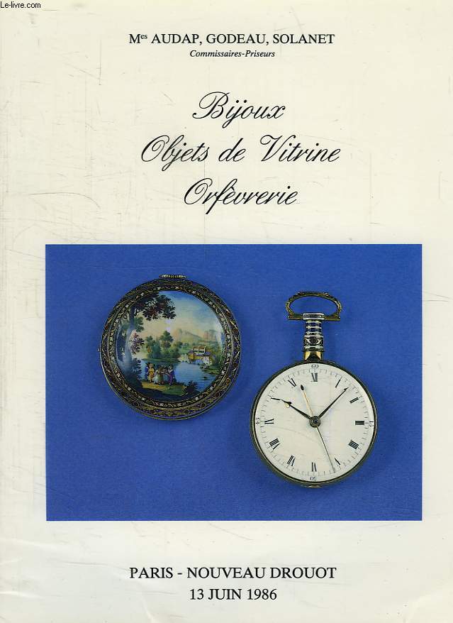 BIJOUX, OBJETS DE VITRINE, ORFEVRERIE, NOUVEAU DROUOT, 13 JUIN 1986