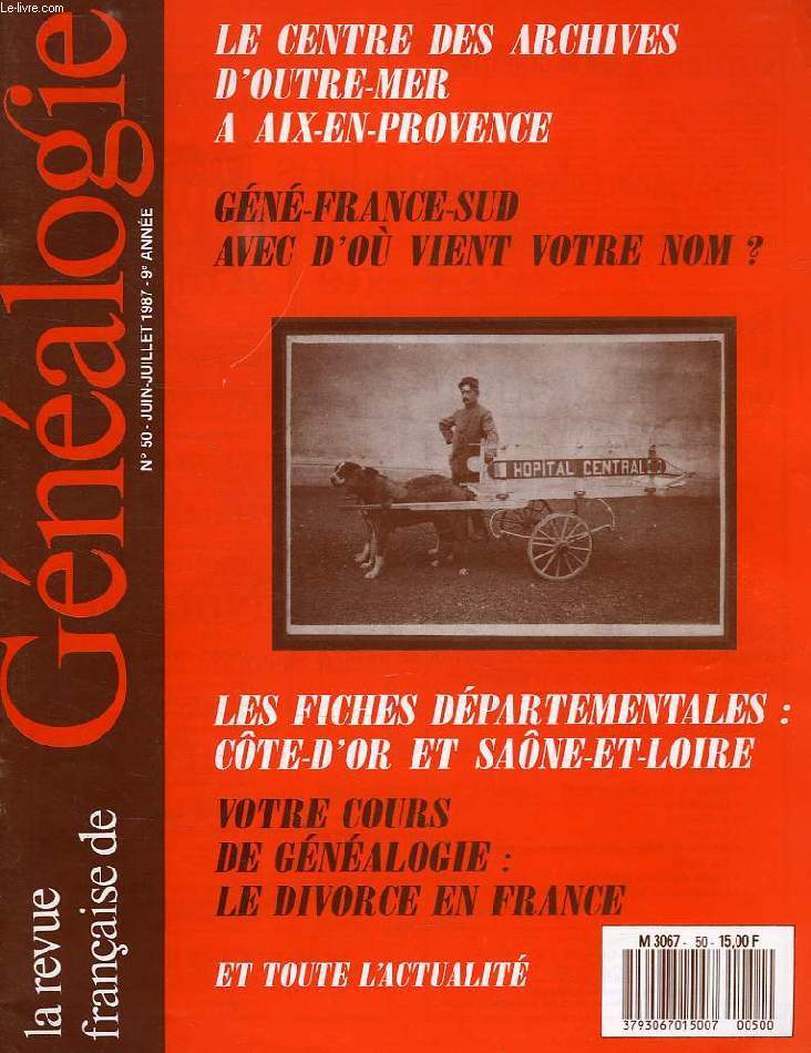 LA REVUE FRANCAISE DE GENEALOGIE, N 50, JUIN-JUILLET 1987