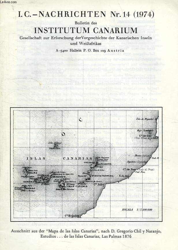BULLETIN DES INSTITUTUM CANARIUM, I.C. - NACHRICHTEN Nr 14, 1974