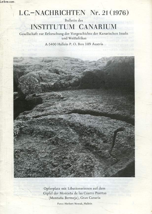 BULLETIN DES INSTITUTUM CANARIUM, I.C. - NACHRICHTEN Nr 21, 1976