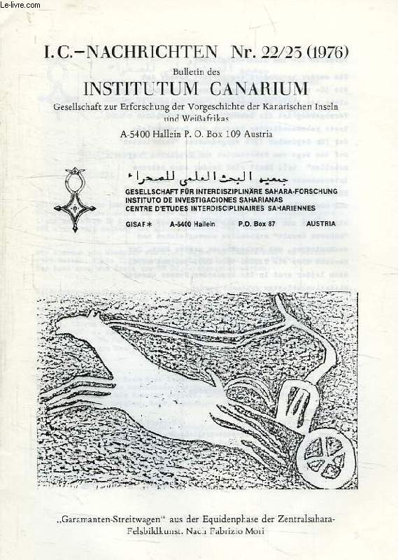 BULLETIN DES INSTITUTUM CANARIUM, I.C. - NACHRICHTEN Nr 22/23, 1976