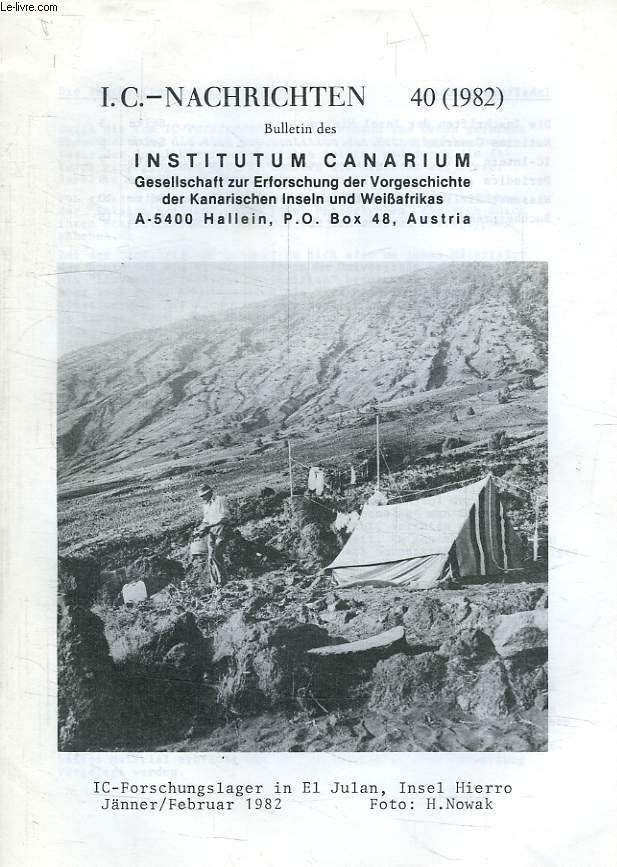 BULLETIN DES INSTITUTUM CANARIUM, I.C. - NACHRICHTEN Nr 40, 1982