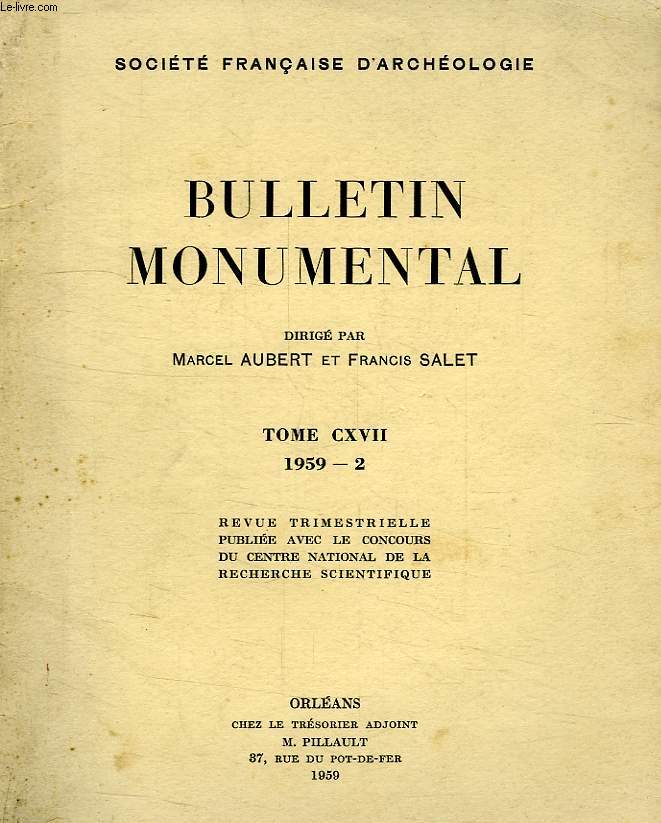 BULLETIN MONUMENTAL, TOME CXVII, 1959, 2