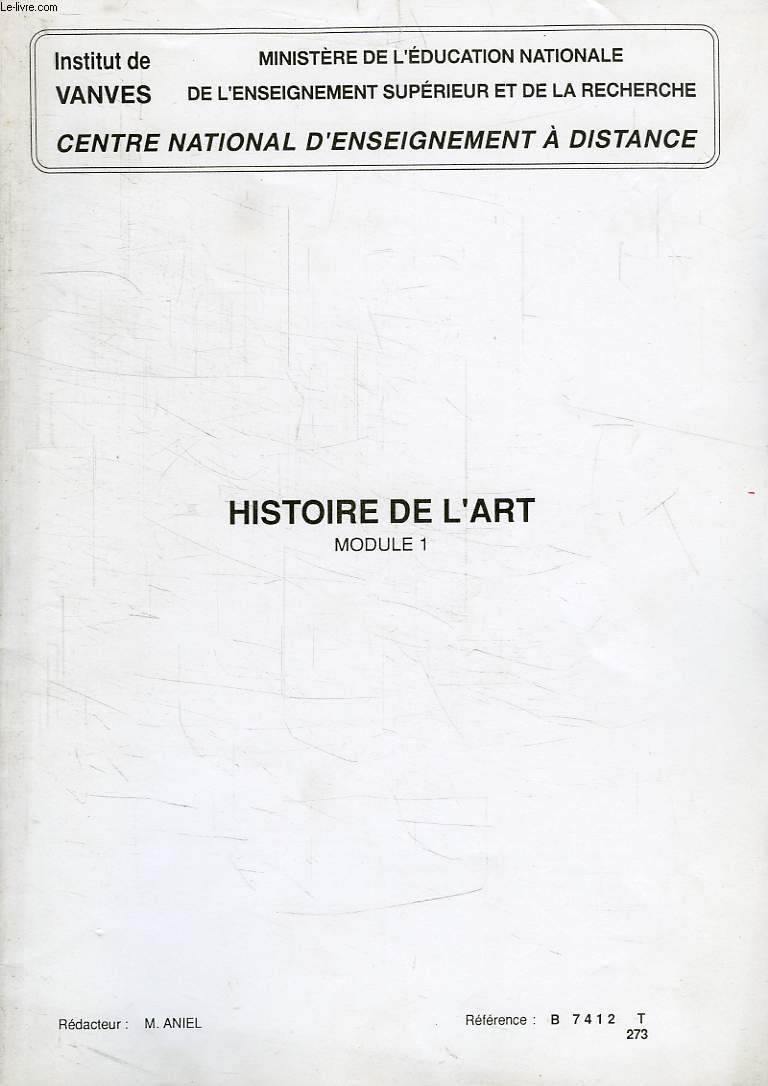 HISTOIRE DE L'ART, MODULE 1