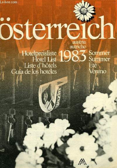 OSTERREICH, HOTEL LIST, SUMMER 1983