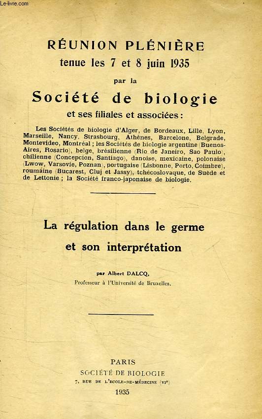 LA REGULATION DANS LE GERME ET SON INTERPRETATION