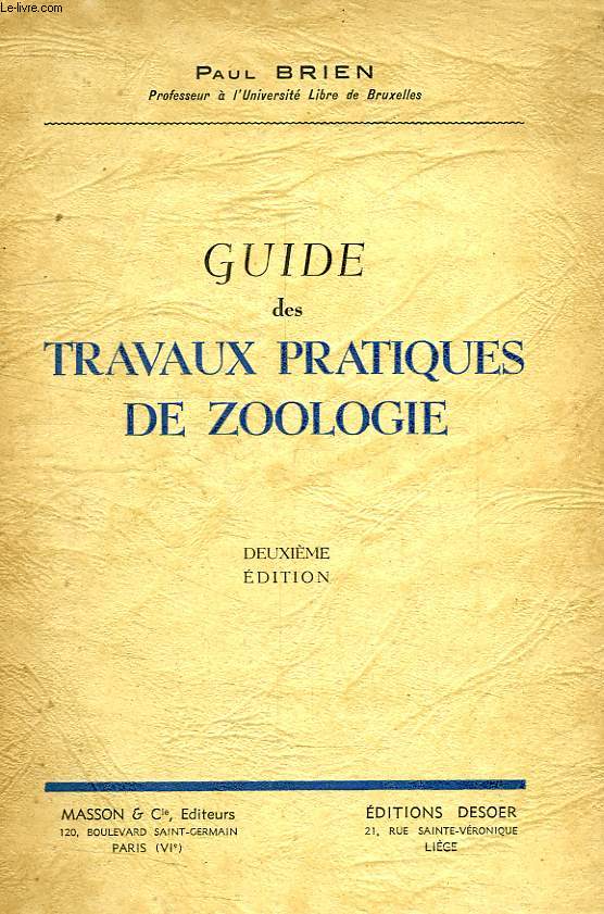 GUIDE DES TRAVAUX PRATIQUES DE ZOOLOGIE