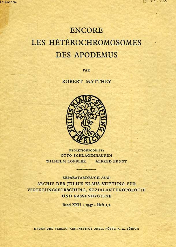 ENCORE LES HETEROCHROMOSOMES DES APODEMUS