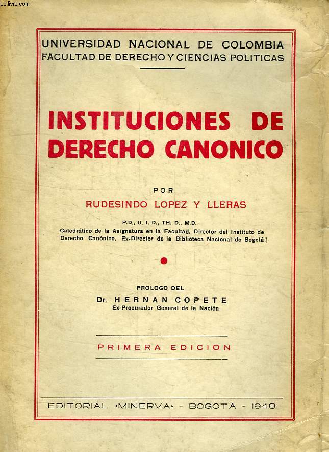 INSTITUCIONES DE DERECHO CANONICO