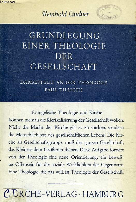 GRUNDLEGUNG EINER THEOLOGIE DER GESELLSCHAFT