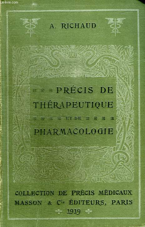 PRECIS DE THERAPEUTIQUE ET DE PHARMACOLOGIE