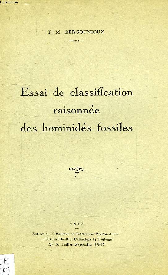 ESSAI DE CLASSIFICATION RAISONNEE DES GOMINIDES FOSSILES