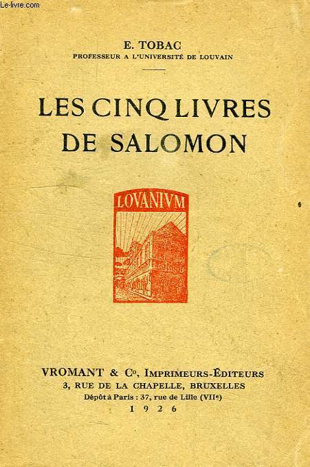 LES CINQ LIVRES DE SALOMON