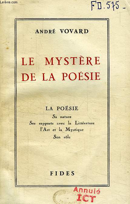 LE MYSTERE DE LA POESIE