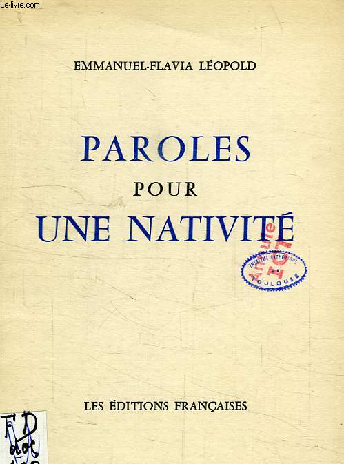 PAROLES POUR UNE NATIVITE