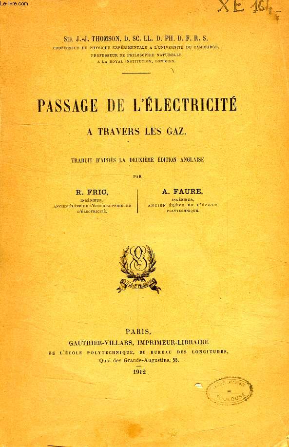 PASSAGE DE L'ELECTRICITE A TRAVERS LES GAZ