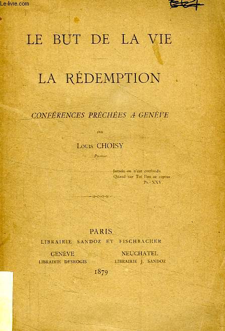 LE BUT DE LA VIE, LA REDEMPTION