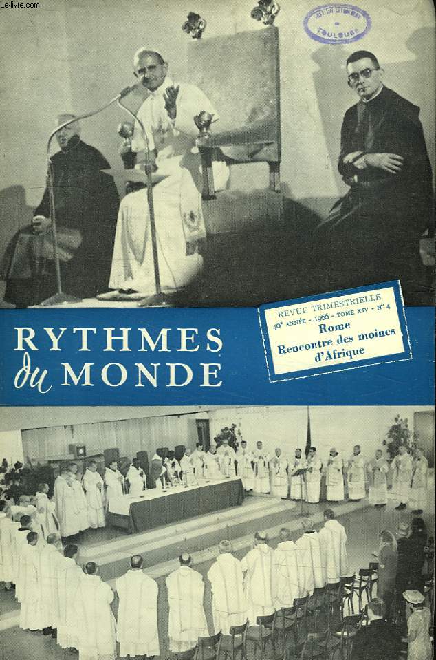 RYTHMES DU MONDE, 40e ANNEE, N 4, 1966, ROME RENCONTRE DES MOINES D'AFRIQUE