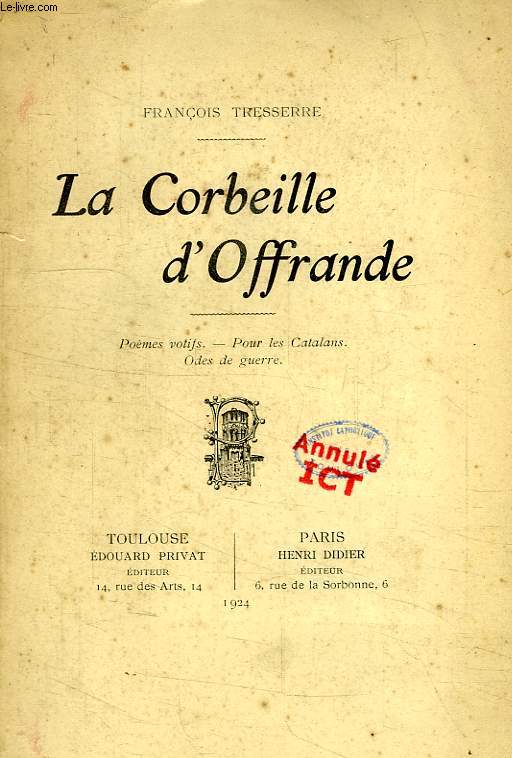 LA CORBEILLE D'OFFRANDE