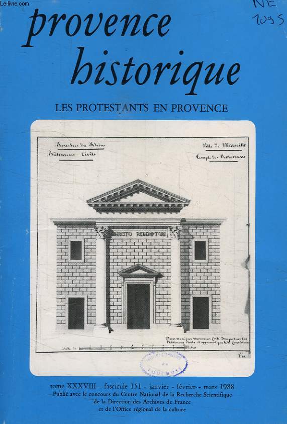 PROVENCE HISTORIQUE, TOME XXXVIII, FASC. 151, JAN.-MARS 1988