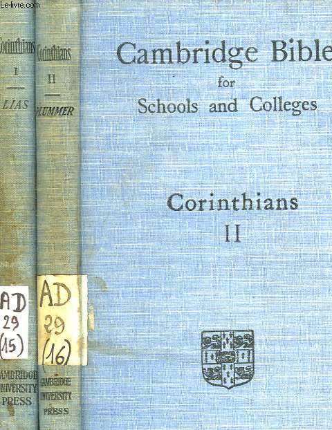 THE FIRST AND SECOND EPISTLES TO THE CORINTHIANS (2 VOLUMES)