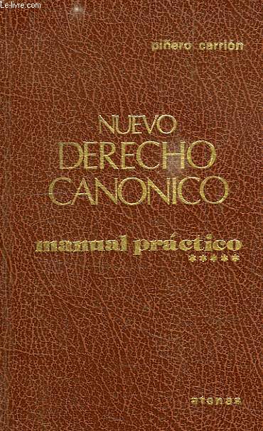 NUEVO DERECHO CANONICO, MANUAL PRATICO