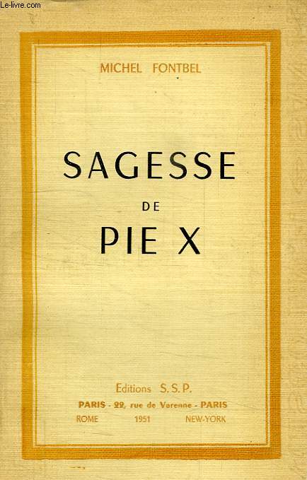 SAGESSE DE PIE X