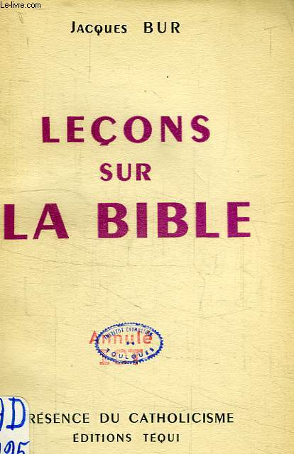 LECONS SUR LA BIBLE