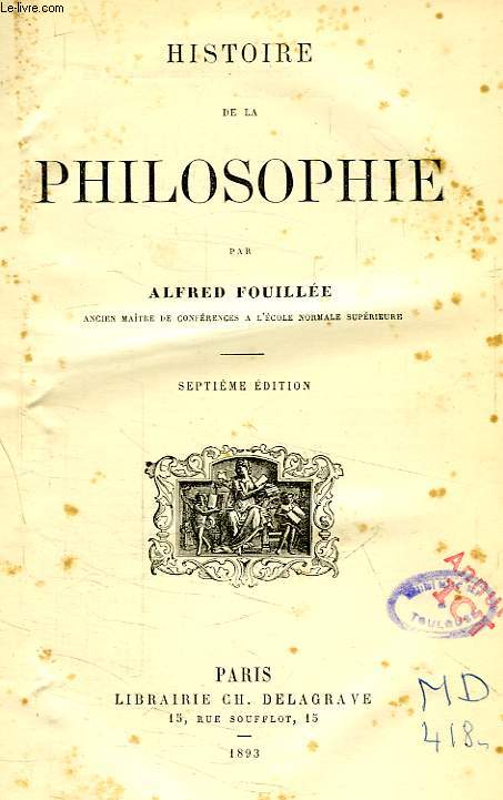 HISTOIRE DE LA PHILOSOPHIE