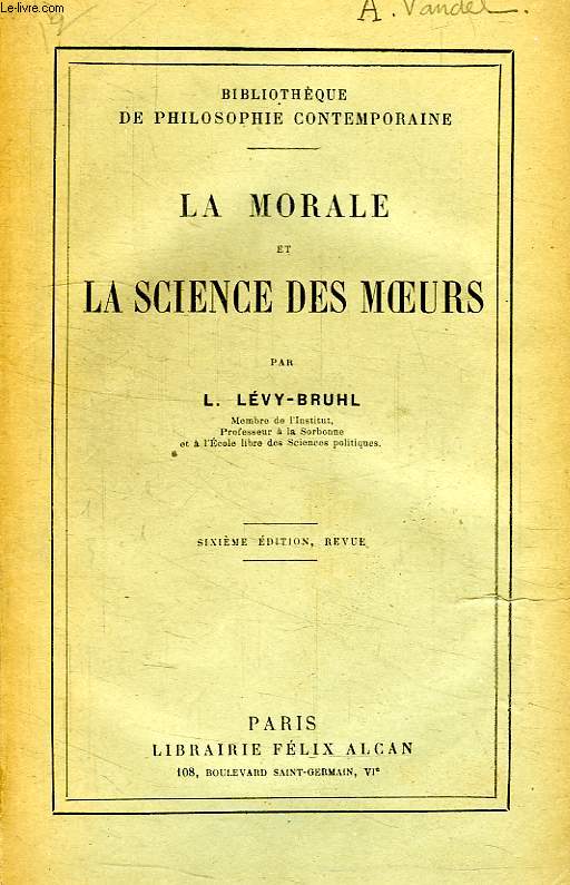 LA MORALE ET LA SCIENCE DES MOEURS