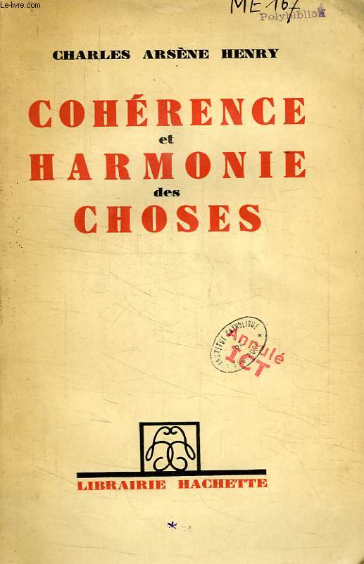 COHERENCE ET HARMONIE DES CHOSES