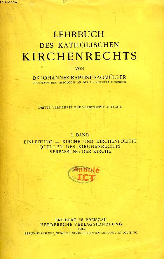 LEHRBUCH DES KATHOLISCHEN KIRCHENRECHTS, II BAND