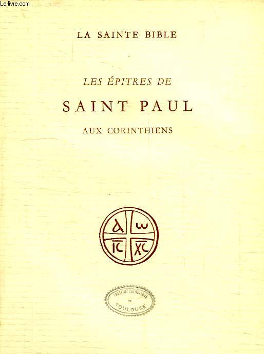 LES EPITRES DE SAINT PAUL AUX CORINTHIENS