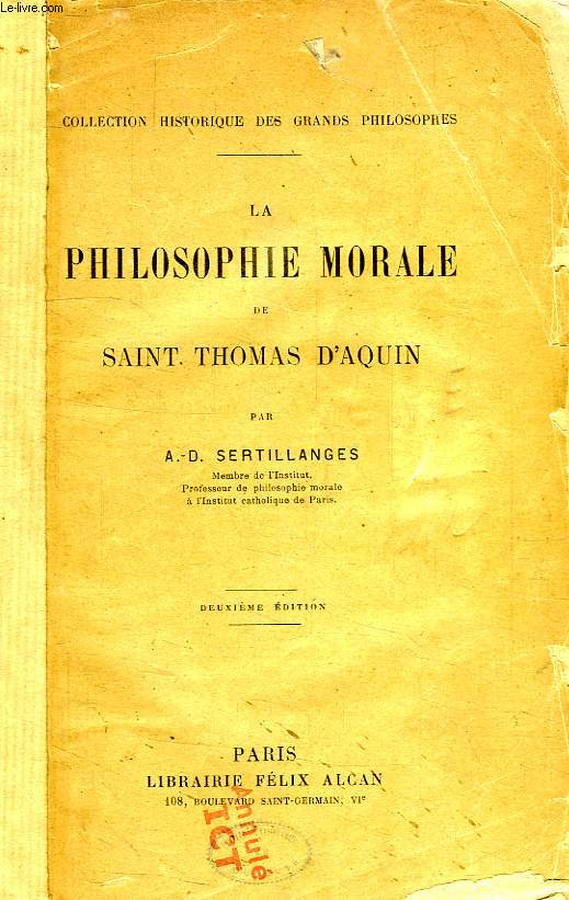 LA PHILOSOPHIE MORALE DE SAINT THOMAS D'AQUIN