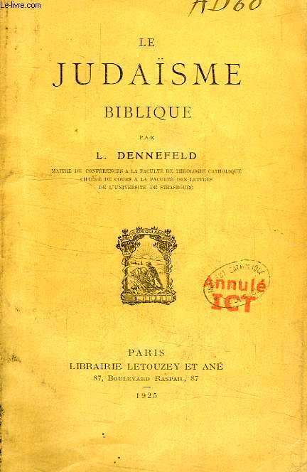 LE JUDAISME BIBLIQUE