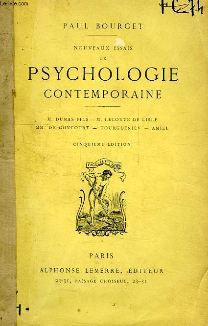 NOUVEAUX ESSAIS DE PSYCHOLOGIE CONTEMPORAINE