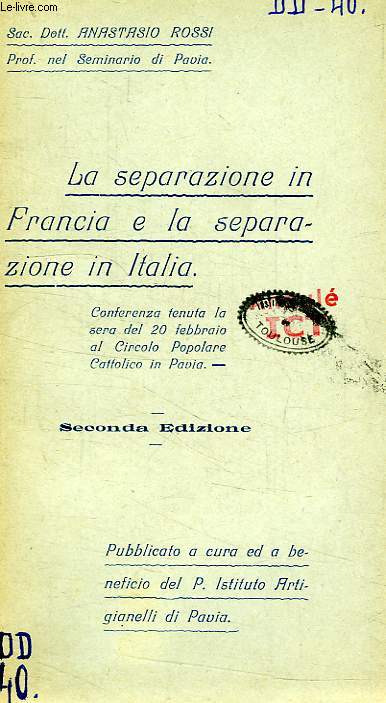 LA SEPARAZIONE IN FRANCIA E LA SEPARAZIONE IN ITALIA