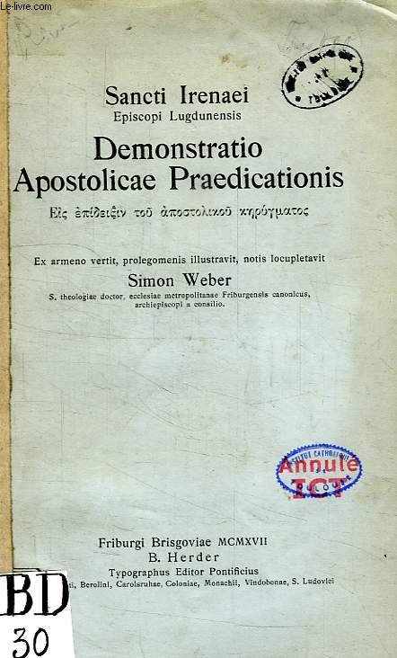 DEMONSTRATIO APOSTOLICAE PRAEDICATIONIS